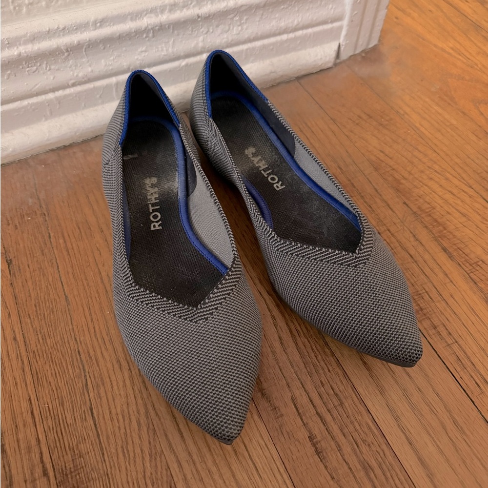 Rothy’s Point size 8.5 in Cloud Grey Birdseye